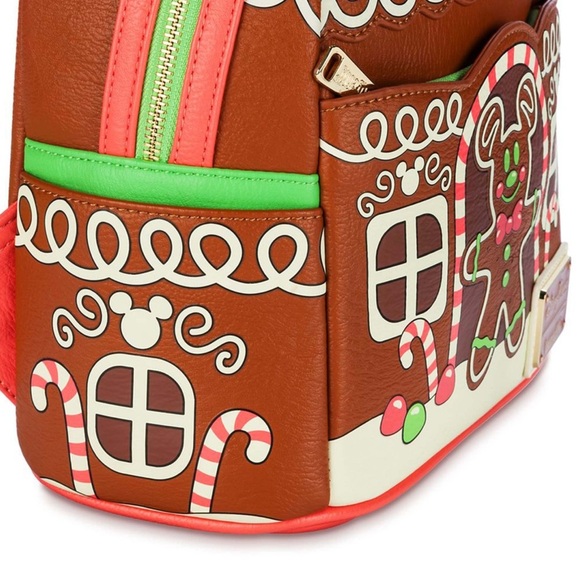 Loungefly Disney Parks Gingerbread Mini Backpack - Red and Brown - Picture 3 of 4